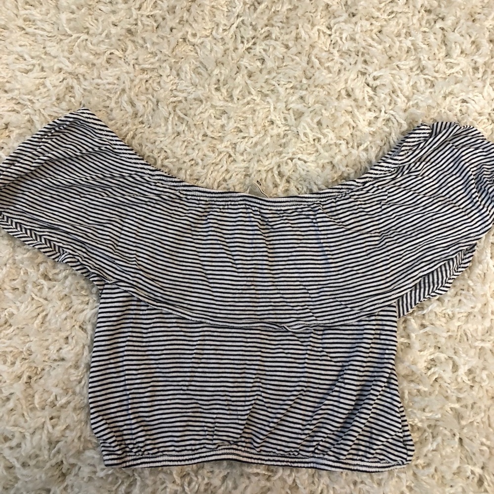 Emma & Sam Striped Crop Top